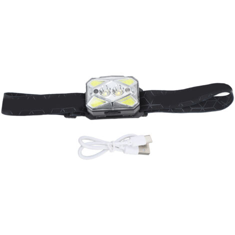 COB-Stirnlampe mit Bewegungsmelder, 9 Beleuchtungsmodi, wasserdicht, USB-C-Schnellladefunktion, abnehmbarer Kopf zum Laufen und Angeln.