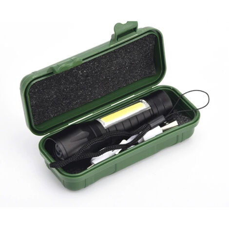COB-Zoom-Taschenlampe aus Aluminium, superhell, faltbar, wasserdicht, tragbar für Wanderungen