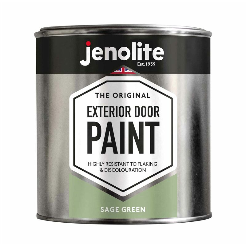 Sage Green - 1 Litre Tin - JENOLITE Exterior Door Paint - Sage Green - Metal & Wood Doors & Garage Doors