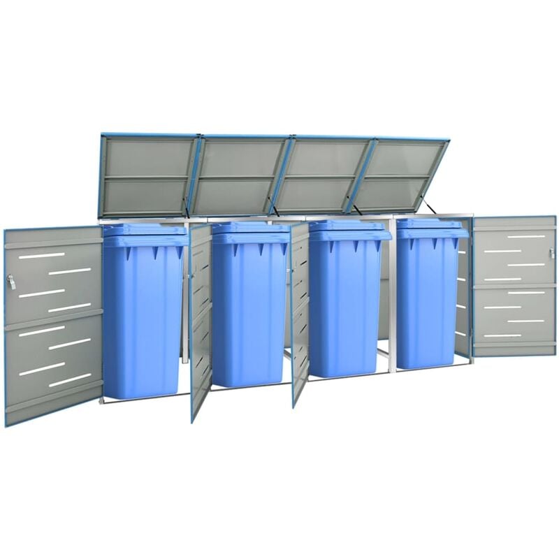 

Cobertizo contenedor cuádruple acero inox 276,5x77,5x115,5 cm
