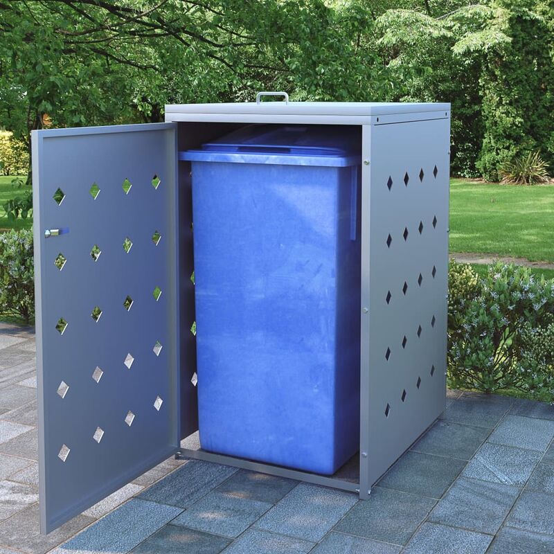 

Cobertizo contenedor de basura individual acero inoxidable 240L