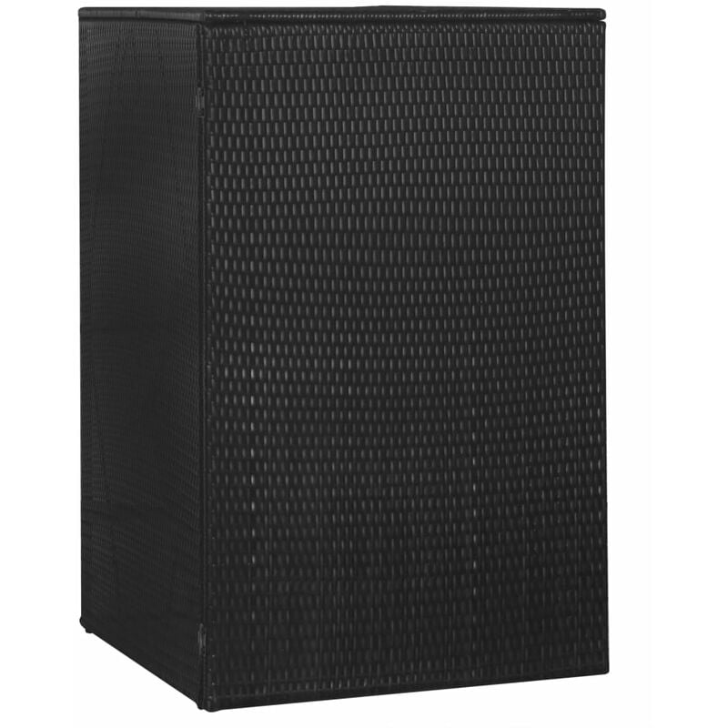 

Cobertizo de cubo de basura ratán sintético negro 76x78x120 cm