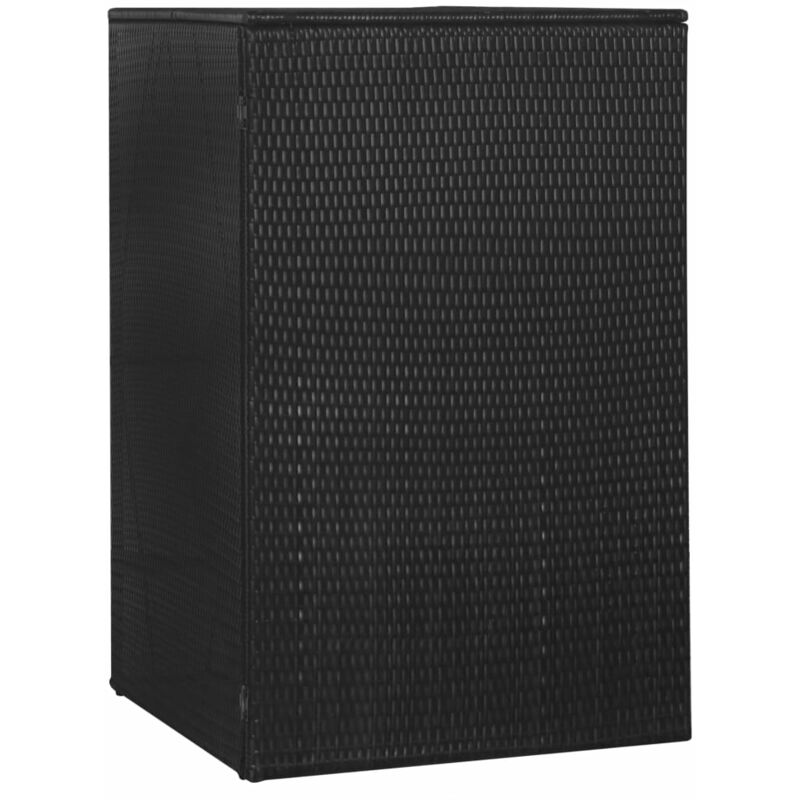 

vidaXL Cobertizo de cubo de basura ratán sintético negro 76x78x120 cm - Negro