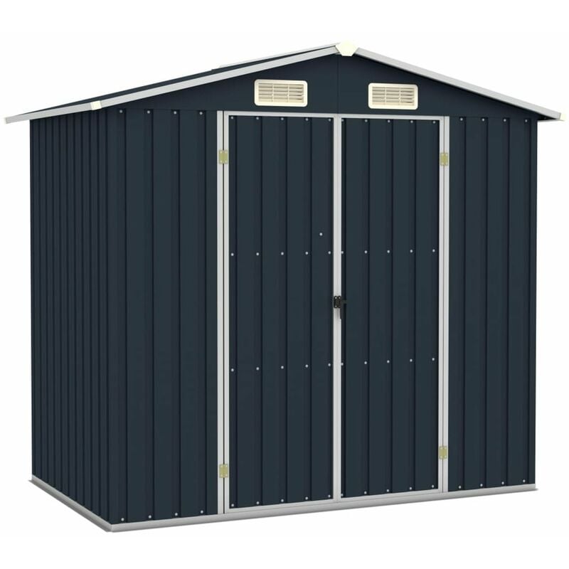 

Happyshopping - Cobertizo de jardin acero galvanizado antracita 205x129x183 cm