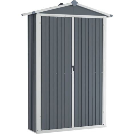 Cobertizo de jardín acero galvanizado gris 116x45x175 cm vidaXL