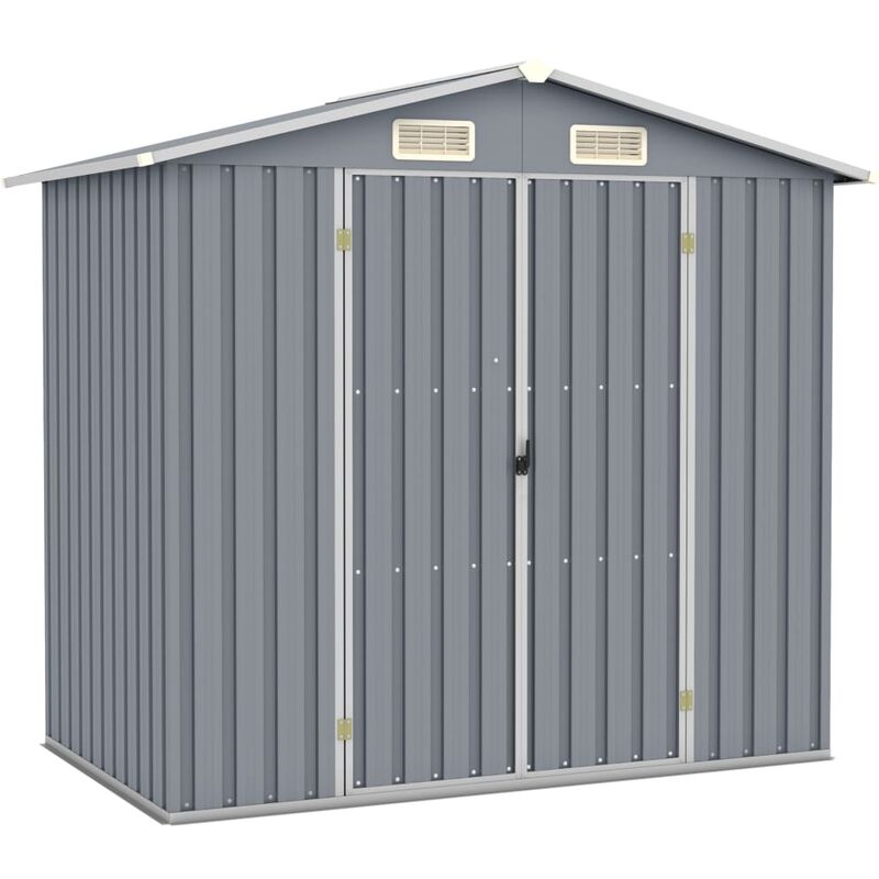 

BHD - Cobertizo de jardín acero galvanizado gris 205x129x183 cm