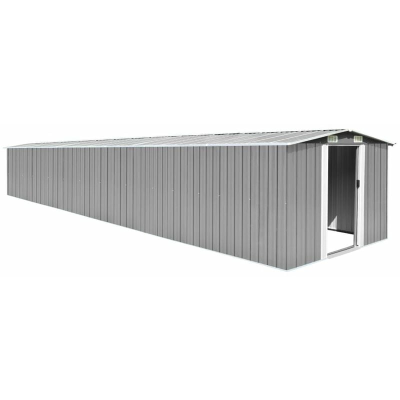

Happyshopping - Cobertizo de jardin acero galvanizado gris 257x779x181 cm