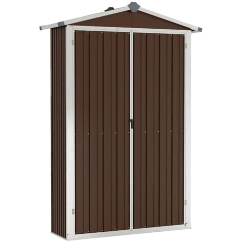 Cobertizo de jardín acero galvanizado marrón 116x45x175 cm vidaXL