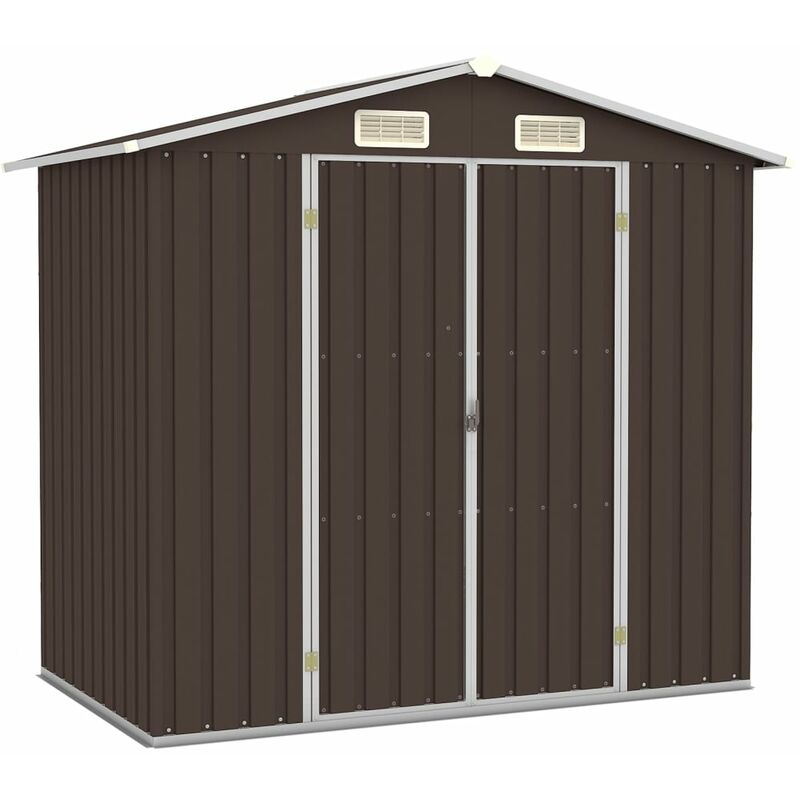 

BHD - Cobertizo de jardín acero galvanizado marrón 205x129x183 cm