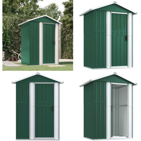Cobertizo de jardín acero galvanizado verde 126x97,5x177 cm - Cobertizo de herramientas - Cobertizo verde