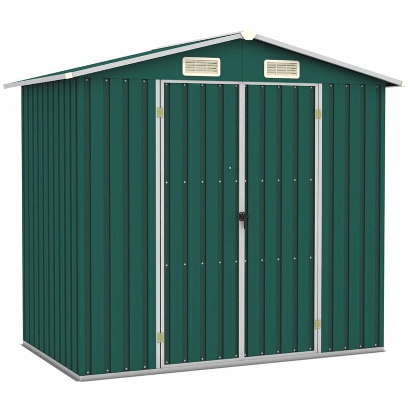 

Cobertizo de jardin acero galvanizado verde 205x129x183 cm