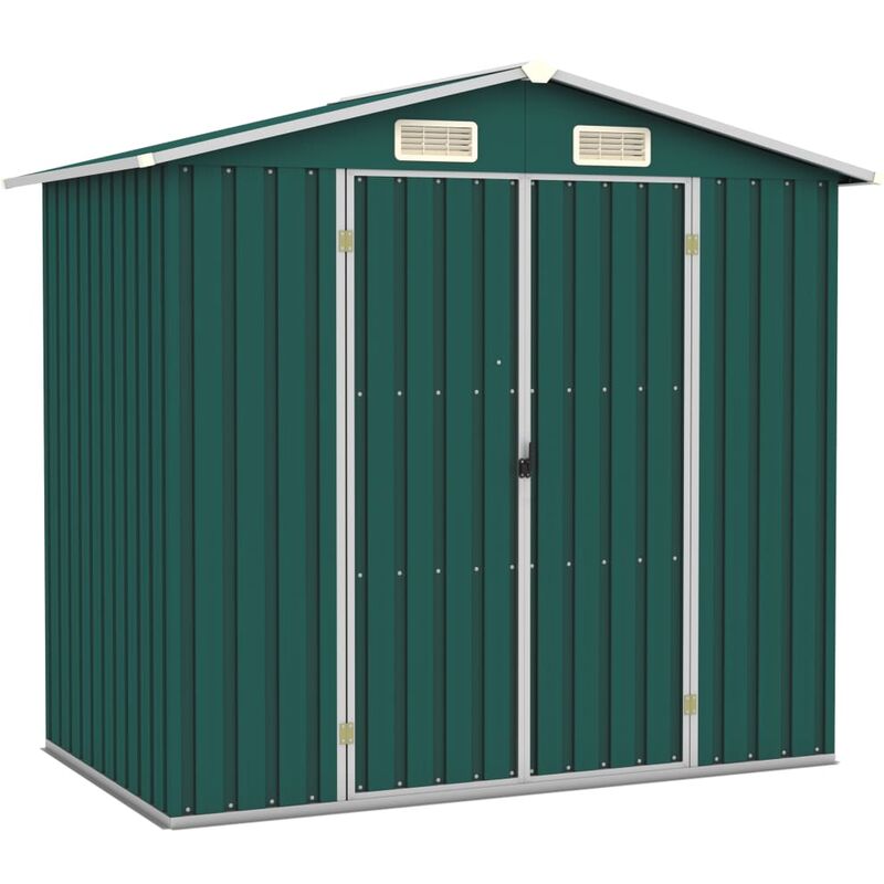 

Cobertizo de jardín acero galvanizado verde 205x129x183 cm