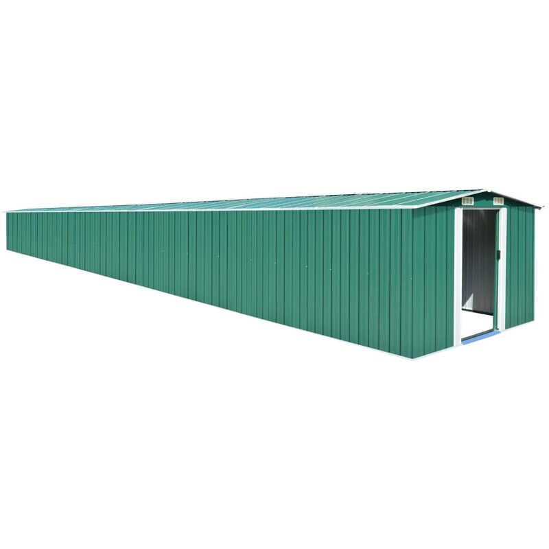 

Cobertizo de jardín acero galvanizado verde 257x990x181 cm