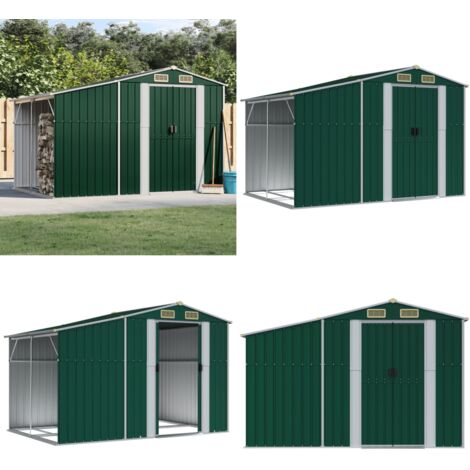 Cobertizo de jardín acero galvanizado verde 277x192,5x179 cm - Cobertizo de herramientas - Cobertizo metálico