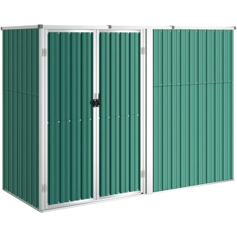 Cobertizo de jardín cobertizo para cabaña cobertizo para almacenamiento cobertizo para exteriores cobertizo para herramientas robusto 225 x 89 x 161 cm acero galvanizado verde 020022430