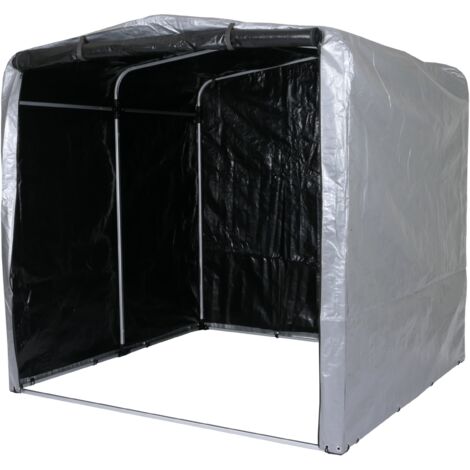Cobertizo de jardín de aluminio para exteriores, almacenamiento diverso, impermeable, protección UV, 201x201x201 cm, plateado 040005737