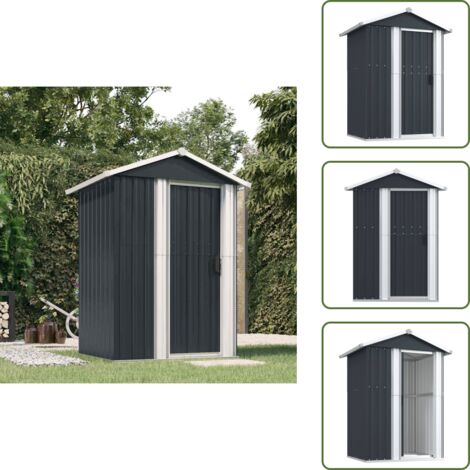Cobertizo de jardinería - vidaXL Cobertizo de jardín acero galvanizado antracita 126x97,5x177 cm - Cobertizo de exterior