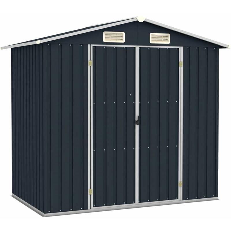 

Cobertizo de jardín acero galvanizado antracita 205x129x183 cm - Antracita