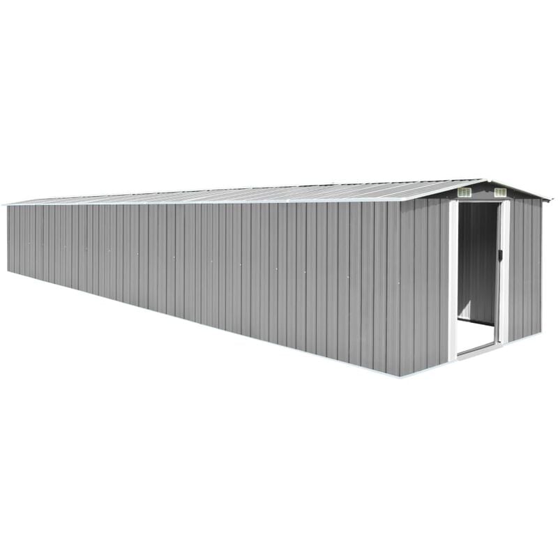 

Youthup - Cobertizo de jardín acero galvanizado gris 257x779x181 cm - Gris