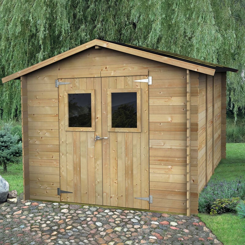 

Alce - Caseta de madera de jardín herramientas puerta doble Hobby 248 x 248
