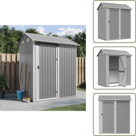 Cobertizo de metal - vidaXL Caseta de jardín gris claro 192x152,5x237 cm acero galvanizado - Caseta para herramientas