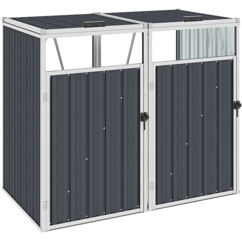 

Cobertizo doble contenedor basura acero antracita 143x81x121 cm - Antracita