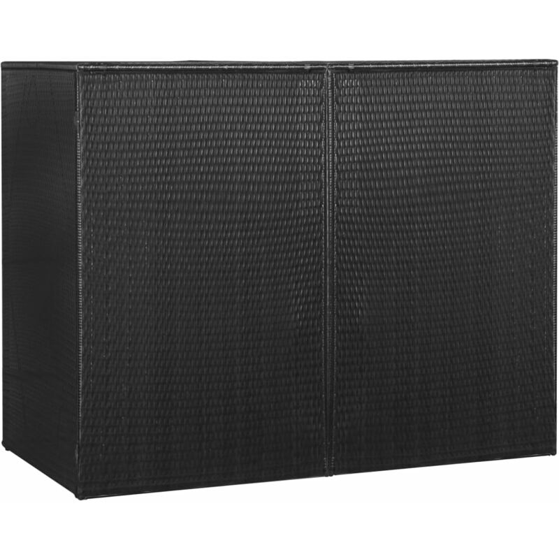 

Cobertizo doble cubo basura ratán sintético negro 153x78x120cm