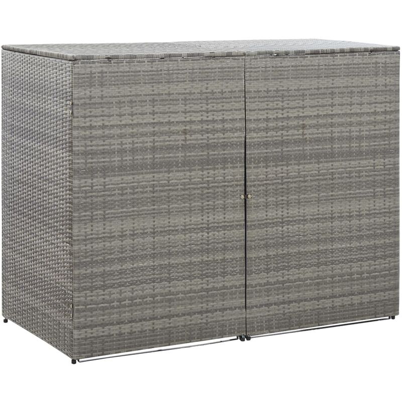 

Cobertizo doble cubo basura ratán sintético gris 153x78x120cm - Antracita