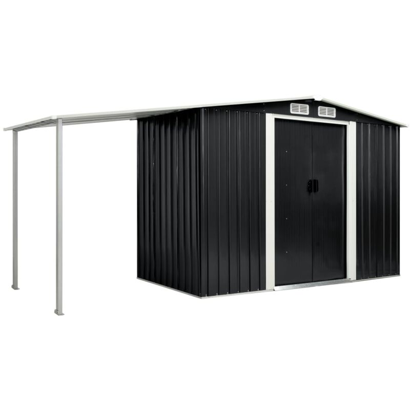

Cobertizo Jardín Puertas Correderas Acero Gris 386x131x178 cm - Gris - Vidaxl