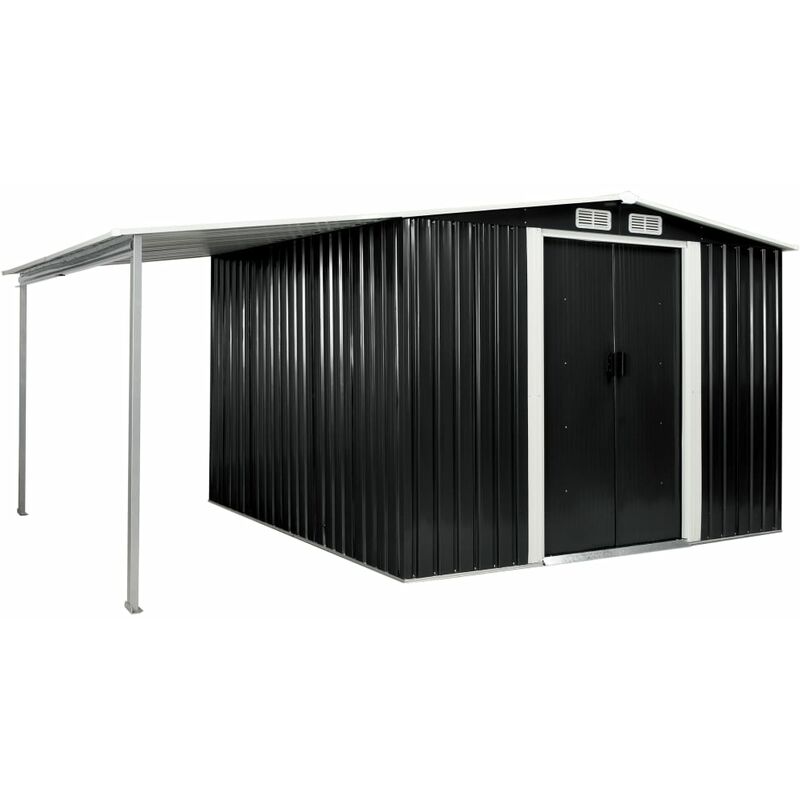 

Cobertizo Jardín Puertas Correderas Acero Gris 386x259x178 cm - Gris - Vidaxl