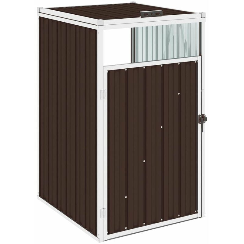 

Happyshopping - Cobertizo para ccontenedor de basura acero marron 72x81x121 cm