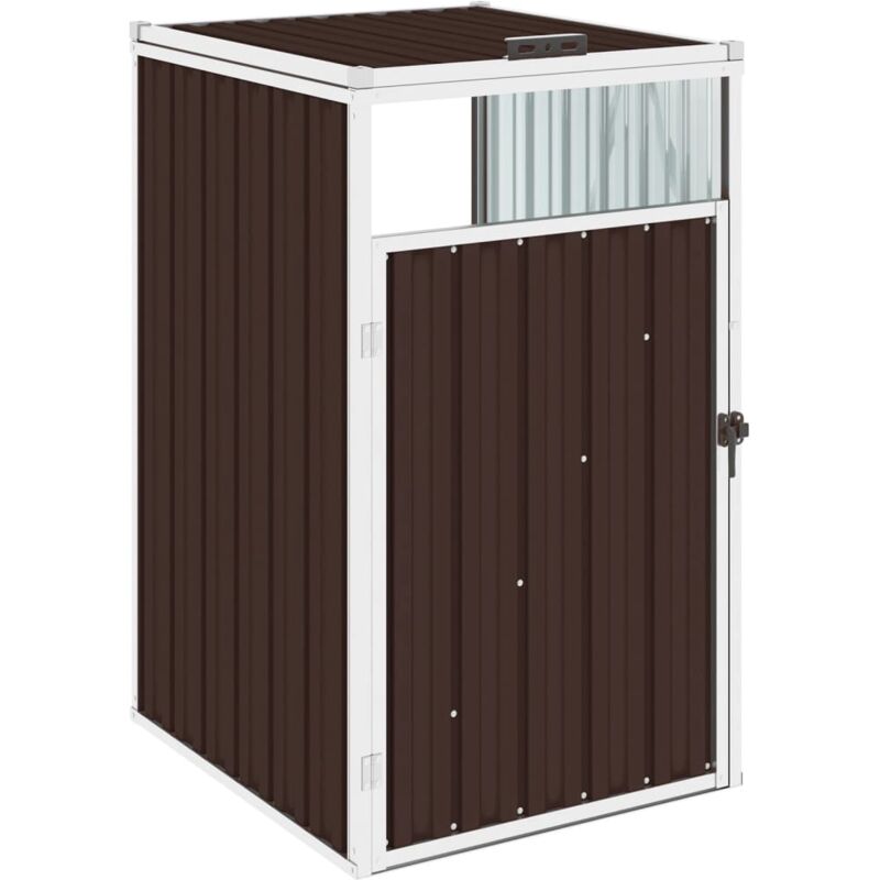 

vidaXL Cobertizo para ccontenedor de basura acero marrón 72x81x121 cm - Marrón