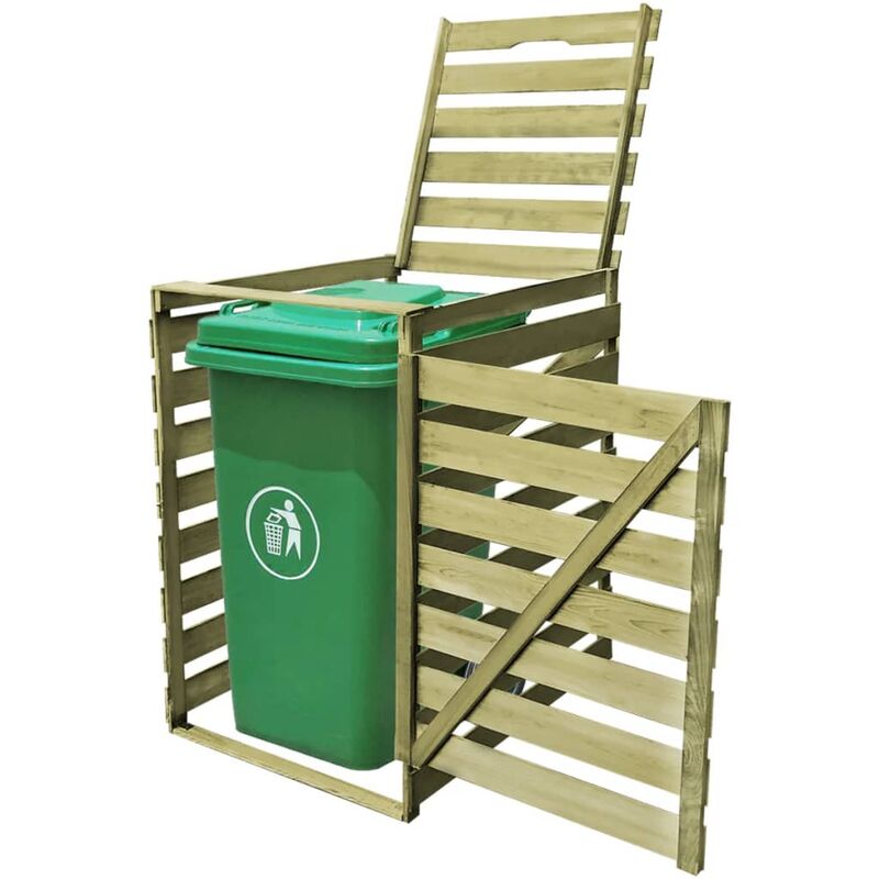 

Cobertizo para contenedor de basura de madera impregnada 240 L