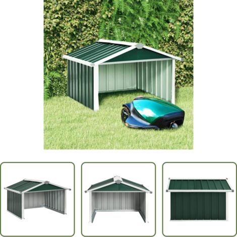 Cobertizo para cortacésped -  Cobertizo para cortacésped acero galvanizado verde 92x97x63 cm