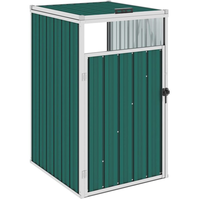 

vidaXL Cobertizo para contenedor de basura acero 72x81x121 cm - Verde