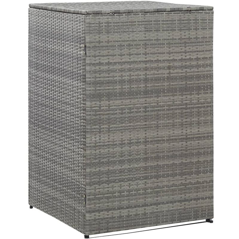 

Cobertizo para cubo de basura ratán sintético gris 76x78x120cm