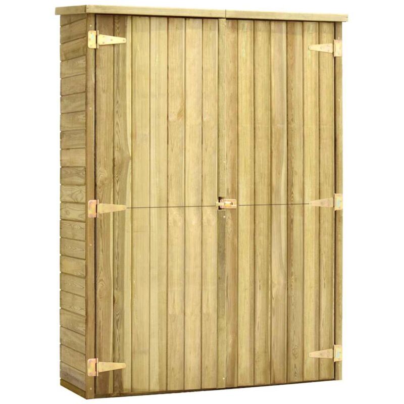

vidaXL Madera Pino Impregnada Caseta Herramientas Jardín 123x50x171 cm - Marrón