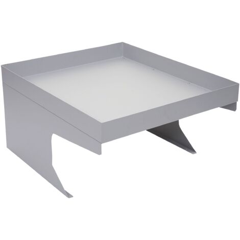 Cobertizo para robot cortacésped con macetero 37 x 60 x 70 cm en metal gris 040006939