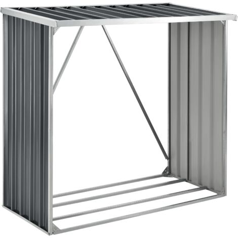 Cobertizo para troncos cubierto 156 x 80 x 15 cm antracita 030006305