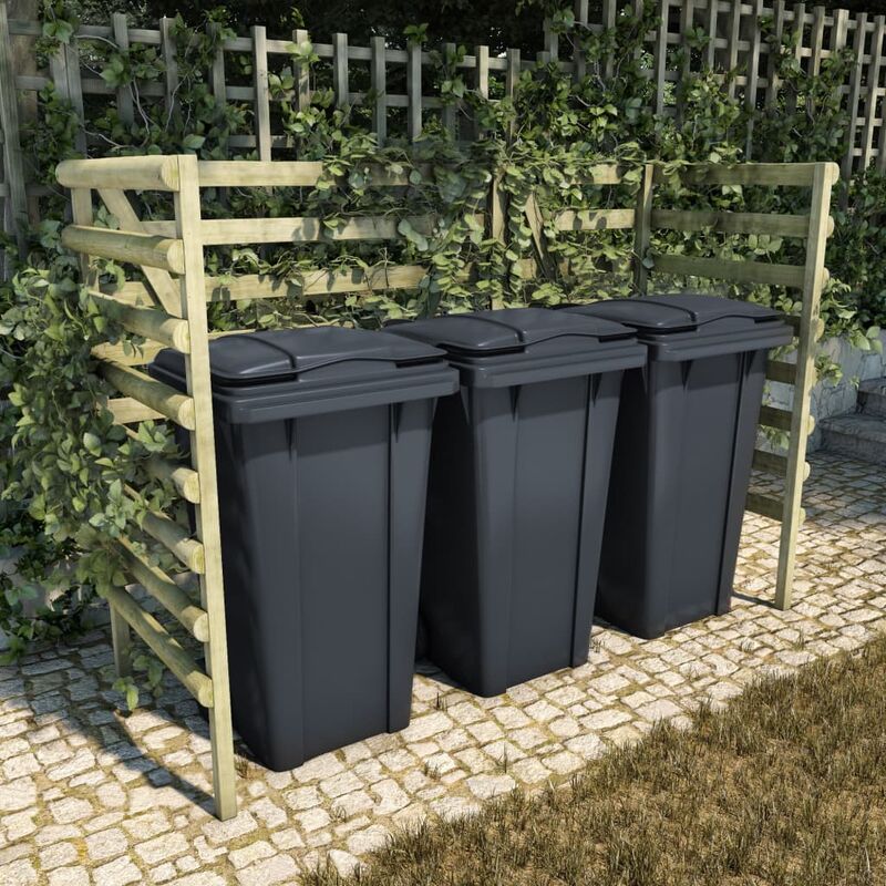 

Youthup - Cobertizo triple basura 210x80x150 cm madera pino impregnada - Verde