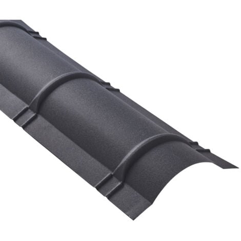MCCOVER Cobija semicircular para tejado de acero galvanizado lacado mate aspecto teja - Color - Gris antracita mate, Longitud - 2,1 m