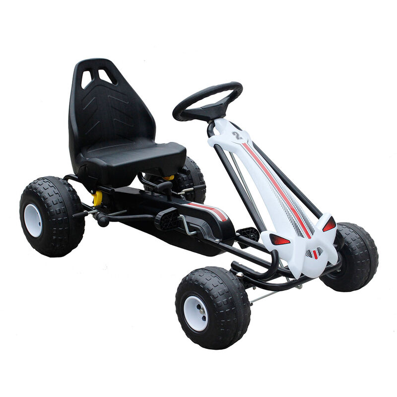 

Coche a pedales Go Kart para niños-Blanco