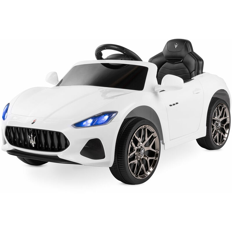 Playkin - Voiture à piles 12V pour enfants 3-8 ans Maserati white télécommande officielle