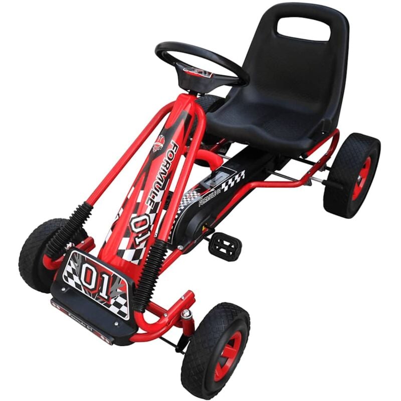 

vidaXL Kart para niños con pedales rojo - Rojo