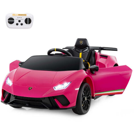 Coche deportivo rosa con mando a distancia 1185 x 63 x 48 cm 2 motores de 12 V y luces LED PP rosa 200014642