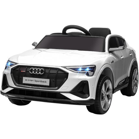 Coche Eléctrico Audi E-tron 12V para Niños de +3 Años con Mando a Distancia Faros Bocina Música MP3 TF USB y Apertura de Puerta 3-5 km/h 108x60x47 cm