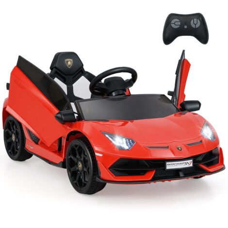 Coche eléctrico infantil 107 x 64 x 46 cm con mando a distancia funciones de seguridad 2 velocidades diseño Lamborghini PP rojo 200014718
