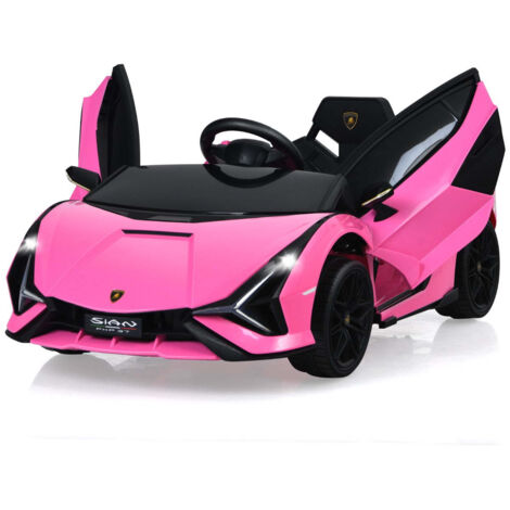 Coche eléctrico infantil 108 x 64 x 41 cm dos puertas de mariposa seguridad óptima diseño rosa fabricado en PP y hierro 200014646