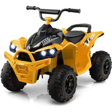Coche eléctrico infantil 96 x 58 x 70 cm asiento cómodo velocidad alta/baja estilo todoterreno PP amarillo 200014651