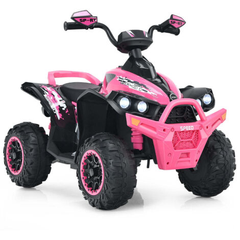 Coche eléctrico infantil 96 x 58 x 72 cm arranque suave 3-4 km/h estilo moderno PP metal rosa 200013332